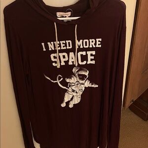 French Pastry hooded top ‘ I need more space ‘size L